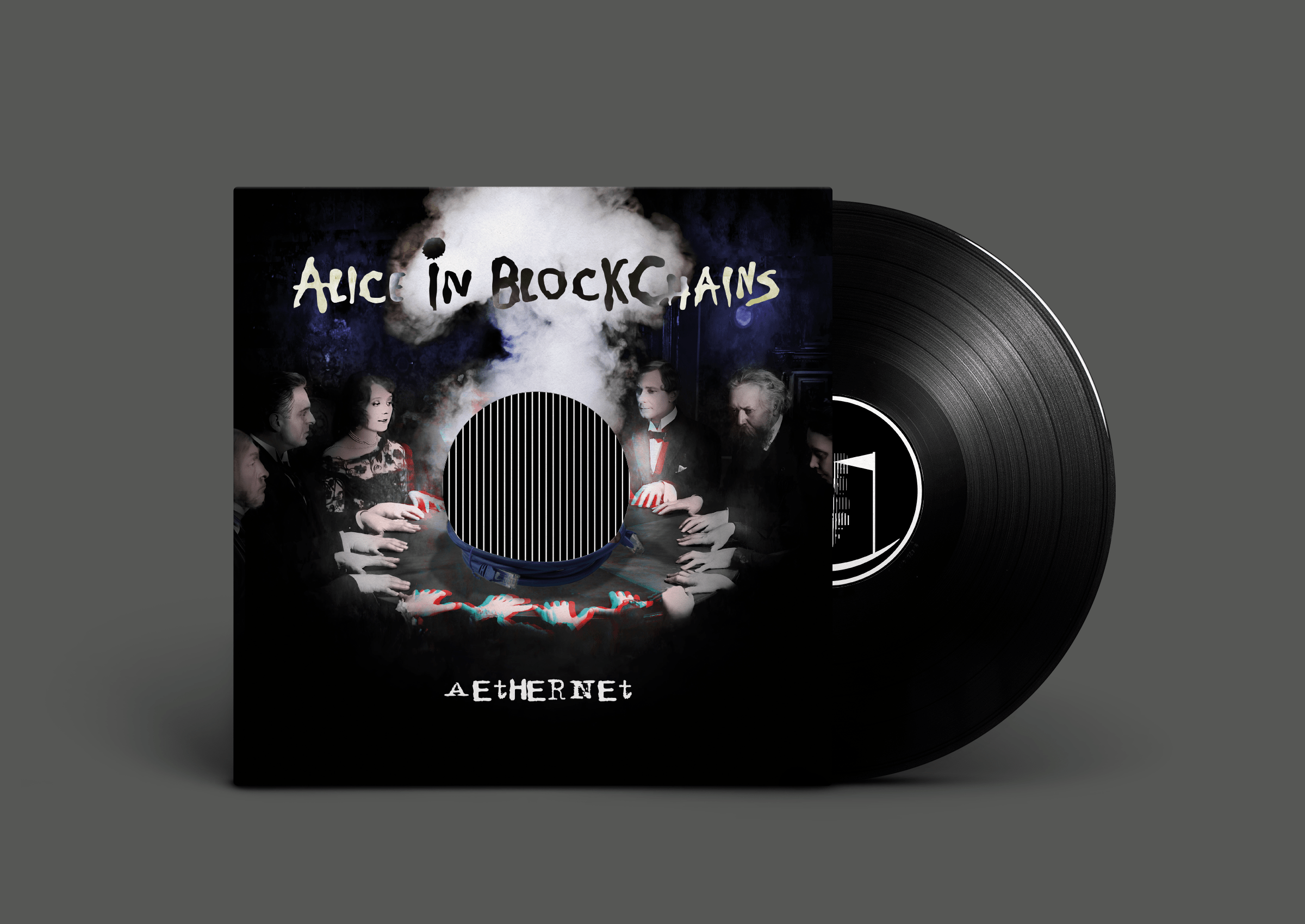 pochette fictive de vinyle réalisée sur Photoshop dans le cadre de mon cursus à Gobelins Paris